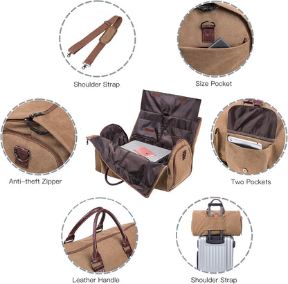 Convertible Travel Garment Bag,Carry on Garment Duffel Bag for Men Women - 2 in 1 Hanging Suitcase Suit Business Travel Bag