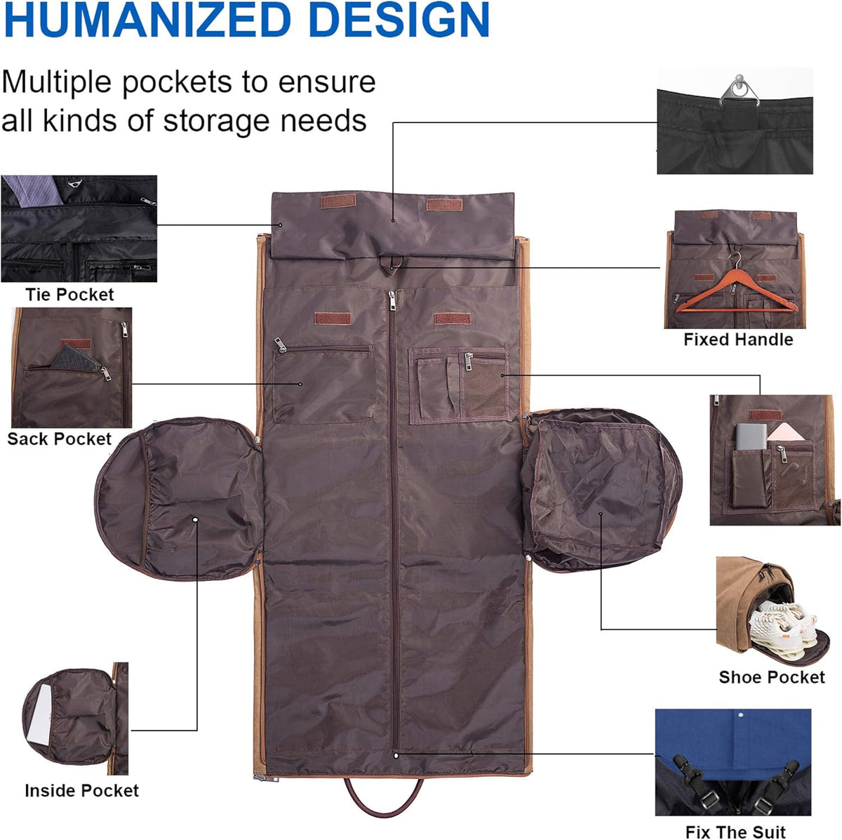Convertible Travel Garment Bag,Carry on Garment Duffel Bag for Men Women - 2 in 1 Hanging Suitcase Suit Business Travel Bag