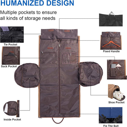 Convertible Travel Garment Bag,Carry on Garment Duffel Bag for Men Women - 2 in 1 Hanging Suitcase Suit Business Travel Bag