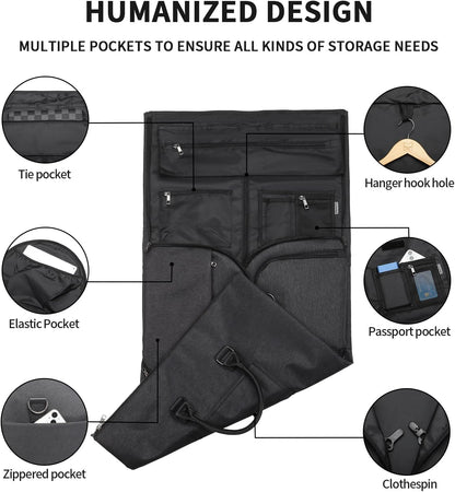 Convertible Travel Garment Bag,Carry on Garment Duffel Bag for Men Women - 2 in 1 Hanging Suitcase Suit Business Travel Bag
