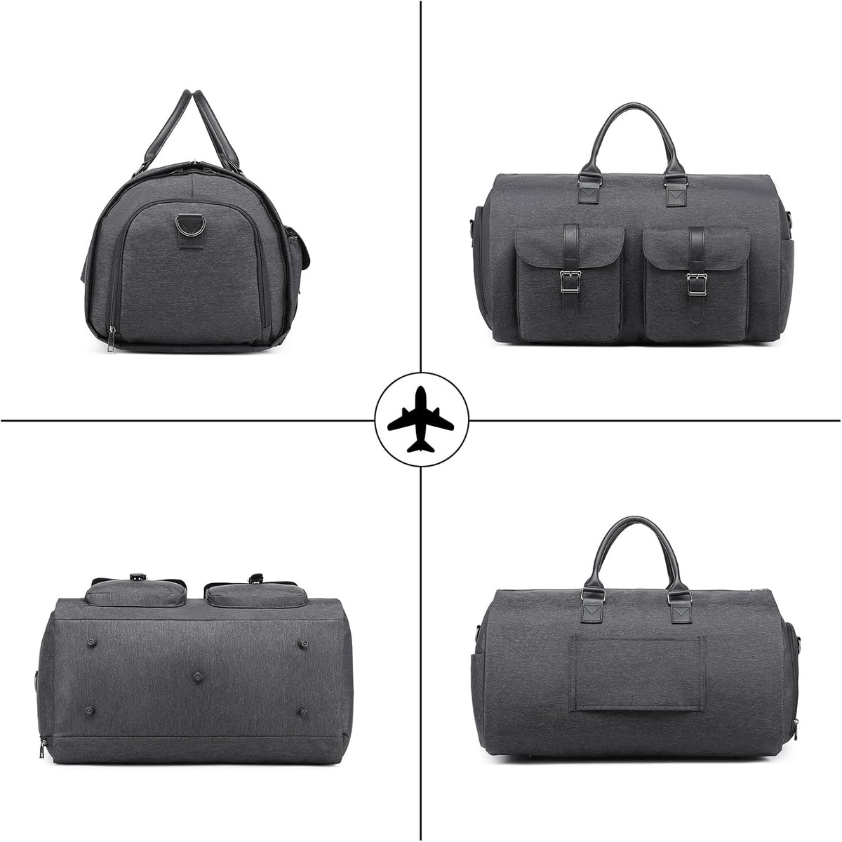 Convertible Travel Garment Bag,Carry on Garment Duffel Bag for Men Women - 2 in 1 Hanging Suitcase Suit Business Travel Bag