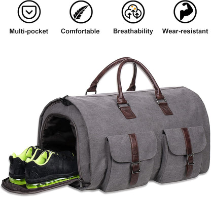 Convertible Travel Garment Bag,Carry on Garment Duffel Bag for Men Women - 2 in 1 Hanging Suitcase Suit Business Travel Bag