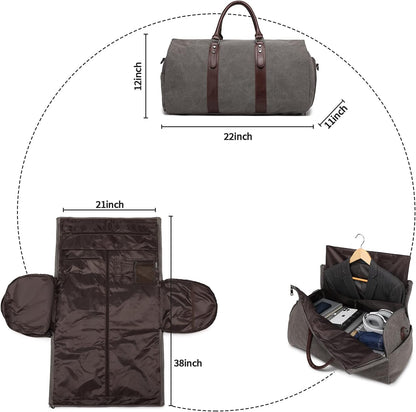 Convertible Travel Garment Bag,Carry on Garment Duffel Bag for Men Women - 2 in 1 Hanging Suitcase Suit Business Travel Bag