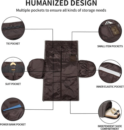 Convertible Travel Garment Bag,Carry on Garment Duffel Bag for Men Women - 2 in 1 Hanging Suitcase Suit Business Travel Bag