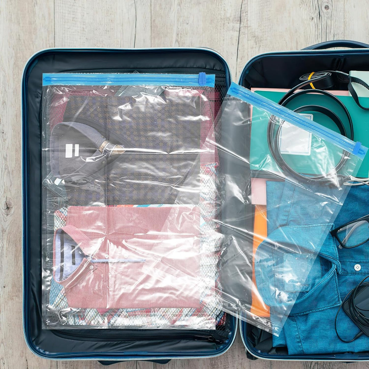 10pcs Hand-rolled Compression Space Saver Bags for Clothes Travel Storage, Vacuum Seal Portable Packing Organizers for Luggage, Small Large Sizes