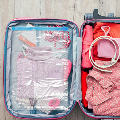 10pcs Hand-rolled Compression Space Saver Bags for Clothes Travel Storage, Vacuum Seal Portable Packing Organizers for Luggage, Small Large Sizes