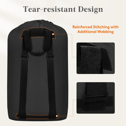 Laundry Bag, Extra Large Laundry Backpack with Shoulder Straps and Mesh Pocket for Laundromat, Heavy Duty Laundry Bag Backpack for Dirty Clothes for College Dorm/Travel/Apartment, 90L, Black