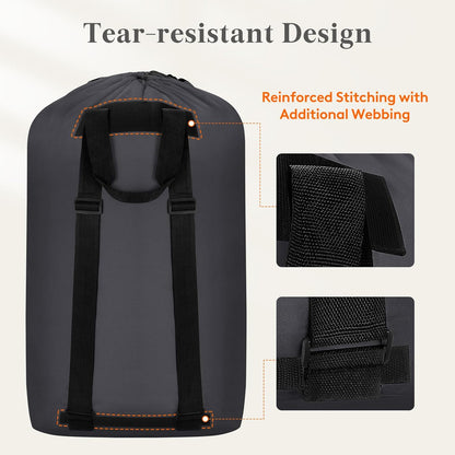 Laundry Bag, Extra Large Laundry Backpack with Shoulder Straps and Mesh Pocket for Laundromat, Heavy Duty Laundry Bag Backpack for Dirty Clothes for College Dorm/Travel/Apartment, 90L, Black