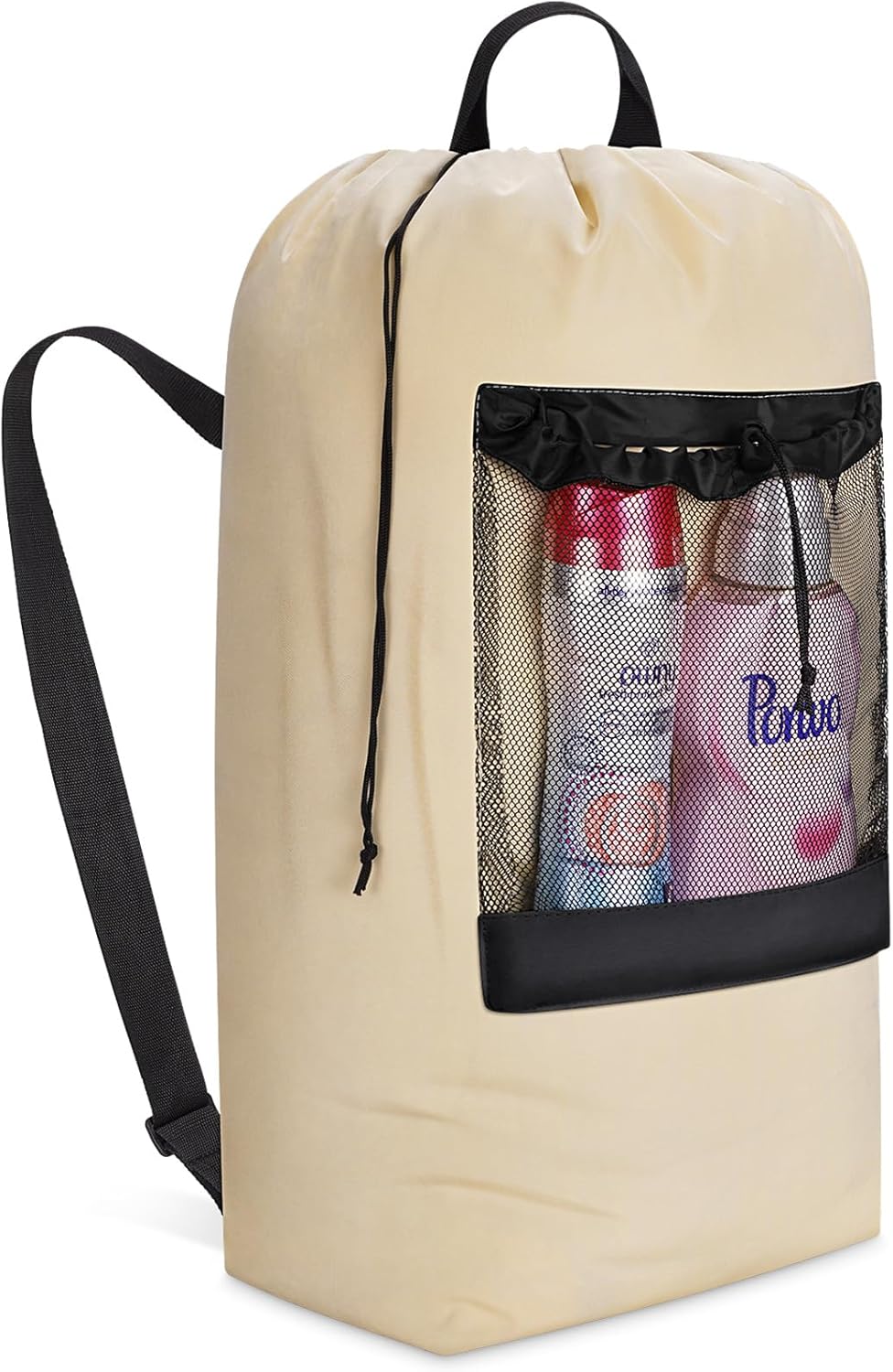 Laundry Bag, Extra Large Laundry Backpack with Shoulder Straps and Mesh Pocket for Laundromat, Heavy Duty Laundry Bag Backpack for Dirty Clothes for College Dorm/Travel/Apartment, 90L, Black