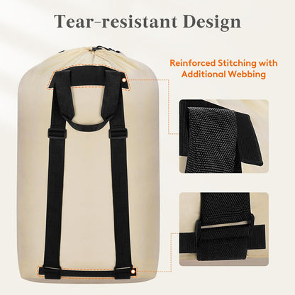 Laundry Bag, Extra Large Laundry Backpack with Shoulder Straps and Mesh Pocket for Laundromat, Heavy Duty Laundry Bag Backpack for Dirty Clothes for College Dorm/Travel/Apartment, 90L, Black