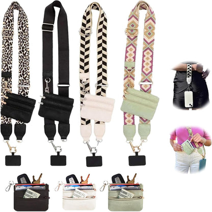 Clip and Go Strap for Phone with Wallet Crossbody,Phone Strap with Zippered Pouch,Phone Strap Crossbody Travel Bag