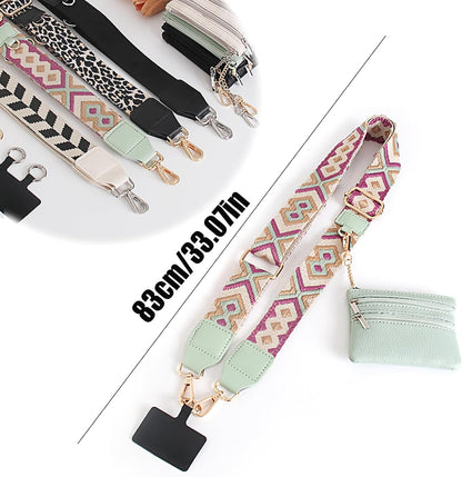 Clip and Go Strap for Phone with Wallet Crossbody,Phone Strap with Zippered Pouch,Phone Strap Crossbody Travel Bag