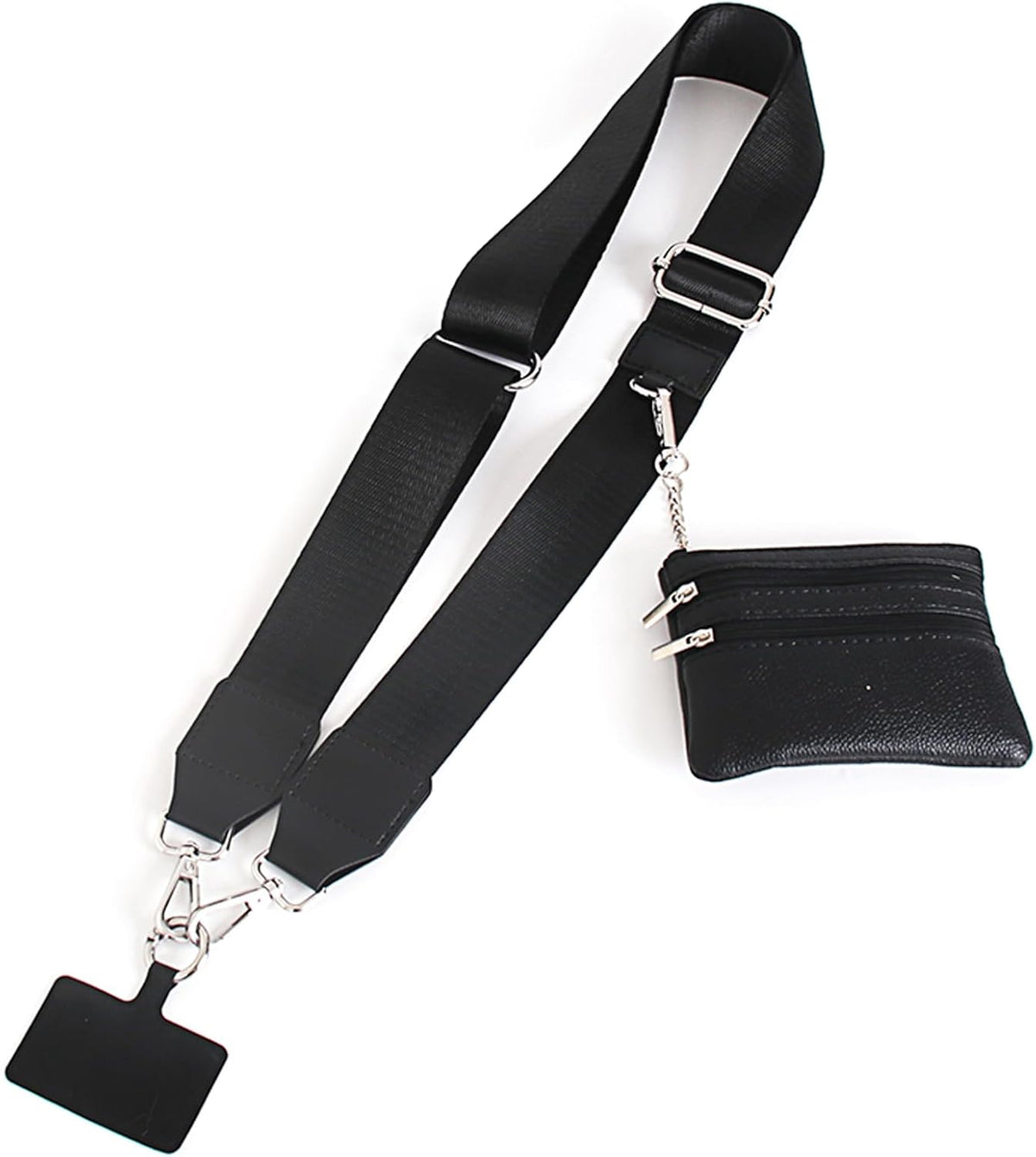 Clip and Go Strap for Phone with Wallet Crossbody,Phone Strap with Zippered Pouch,Phone Strap Crossbody Travel Bag