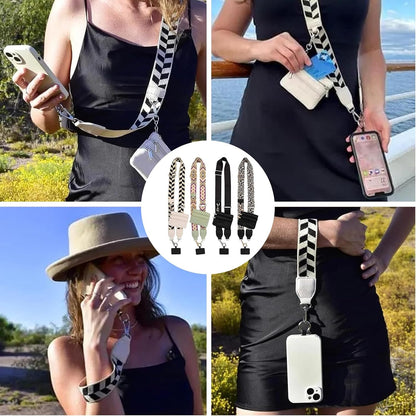 Clip and Go Strap for Phone with Wallet Crossbody,Phone Strap with Zippered Pouch,Phone Strap Crossbody Travel Bag