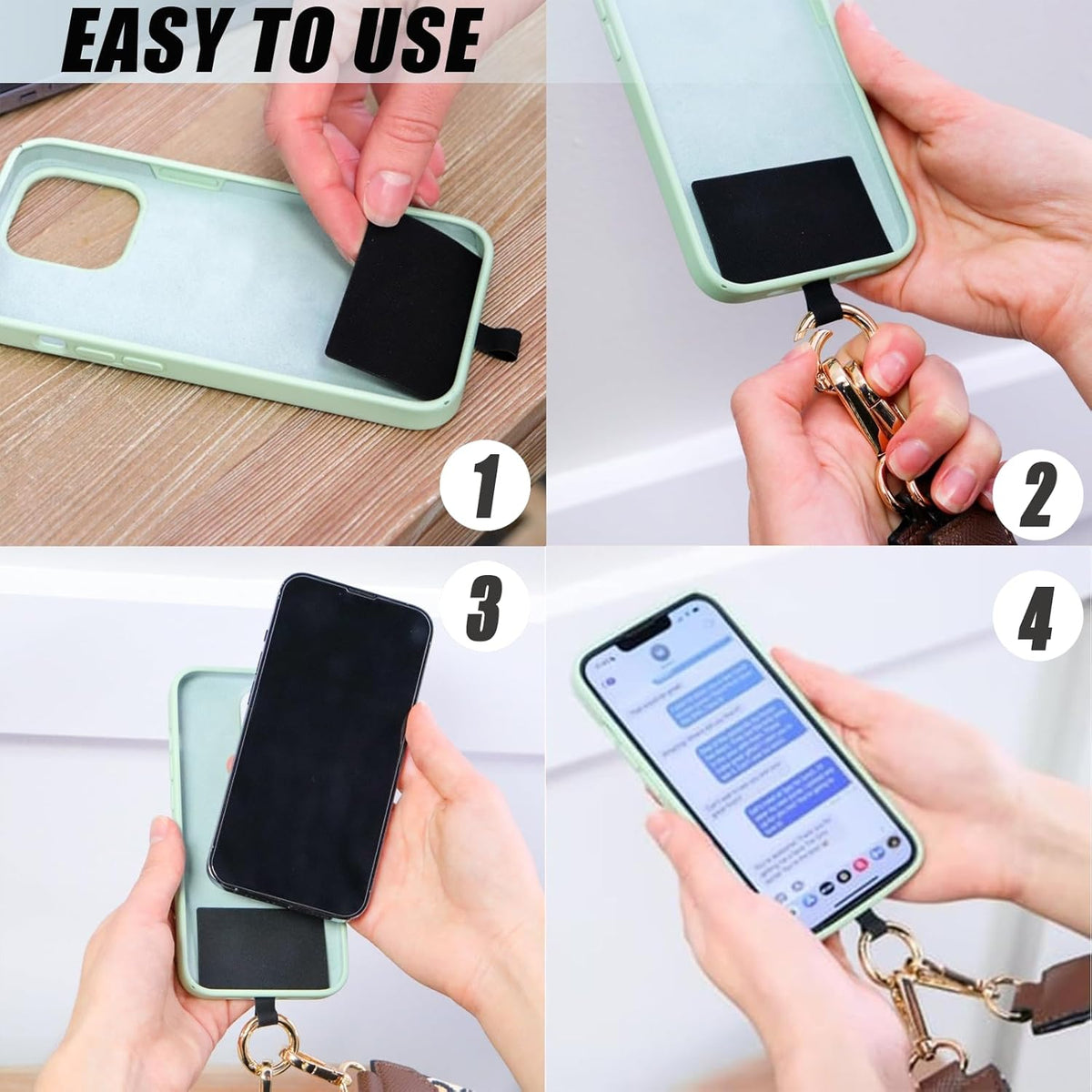 Clip and Go Strap for Phone with Wallet Crossbody,Phone Strap with Zippered Pouch,Phone Strap Crossbody Travel Bag