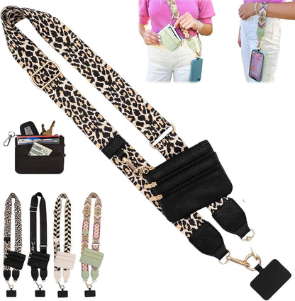 Clip and Go Strap for Phone with Wallet Crossbody,Phone Strap with Zippered Pouch,Phone Strap Crossbody Travel Bag