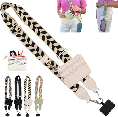 Clip and Go Strap for Phone with Wallet Crossbody,Phone Strap with Zippered Pouch,Phone Strap Crossbody Travel Bag