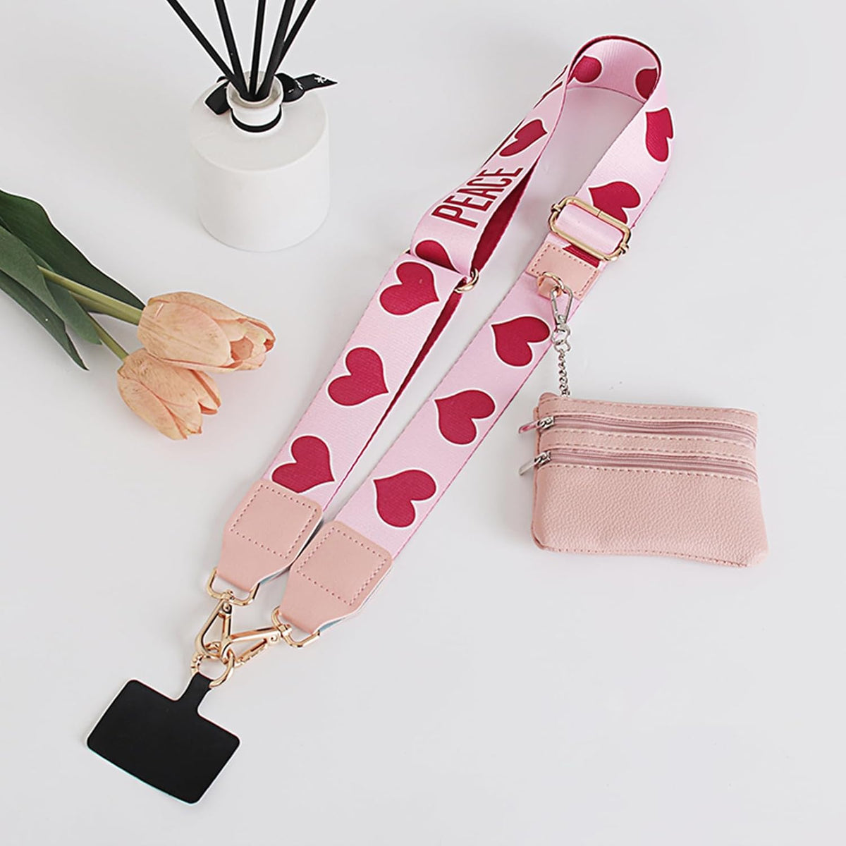 Clip and Go Strap for Phone with Wallet Crossbody,Phone Strap with Zippered Pouch,Phone Strap Crossbody Travel Bag