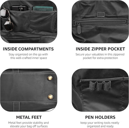 Leather Duffle Bag for Men Women 20 Inch 25L Vintage Brown | Water Resistant Full Grain Leather Duffel Bag, Stylish Travel Weekender Carry-On Sports Gym Overnight Luggage, Toiletry
