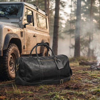 Leather Duffle Bag for Men Women 20 Inch 25L Vintage Brown | Water Resistant Full Grain Leather Duffel Bag, Stylish Travel Weekender Carry-On Sports Gym Overnight Luggage, Toiletry