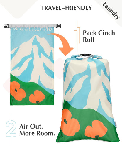 Compression Packing Cubes, 6pcs Expandable Storage Travel Luggage Bags Organizers with Shoe Bag Laundry Bag, Travel Cubes for Suitcase Carry On (Flowers)