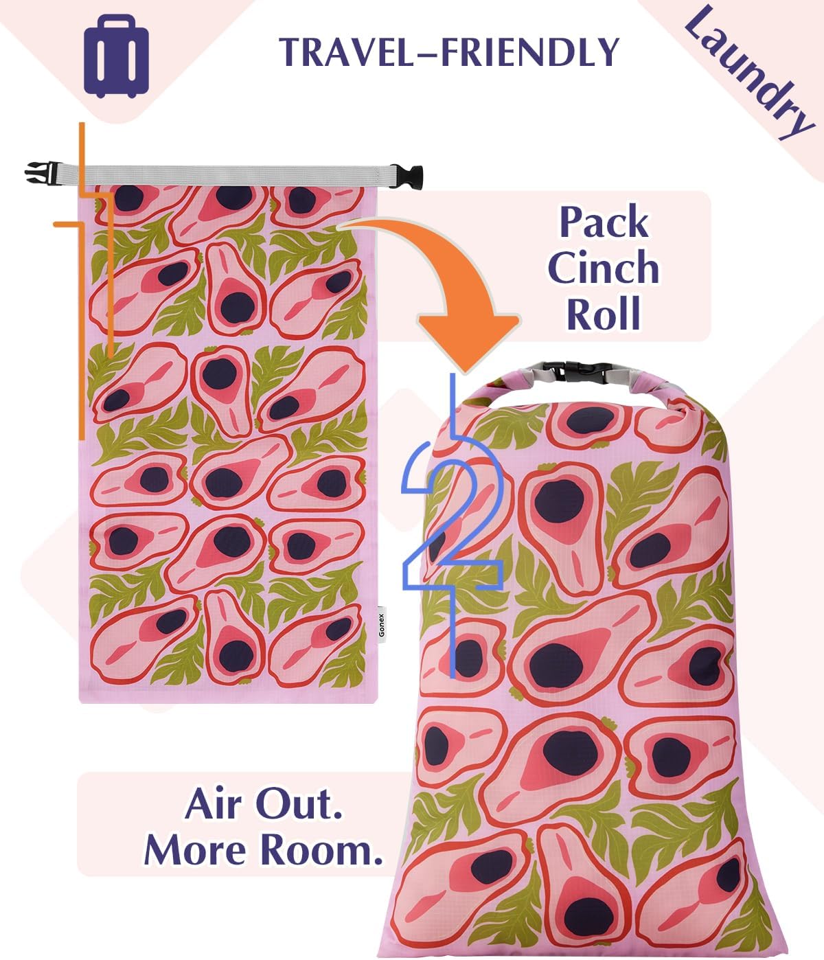 Compression Packing Cubes, 6pcs Expandable Storage Travel Luggage Bags Organizers with Shoe Bag Laundry Bag, Travel Cubes for Suitcase Carry On (Flowers)