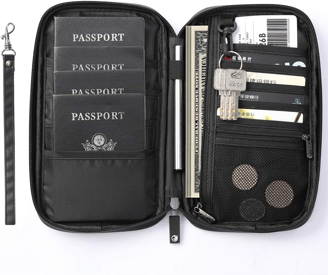 RFID Travel Passport Wallet, Family Passport Holder, Trip Document Organizer P.Travel Series