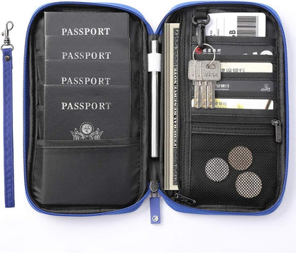 RFID Travel Passport Wallet, Family Passport Holder, Trip Document Organizer P.Travel Series