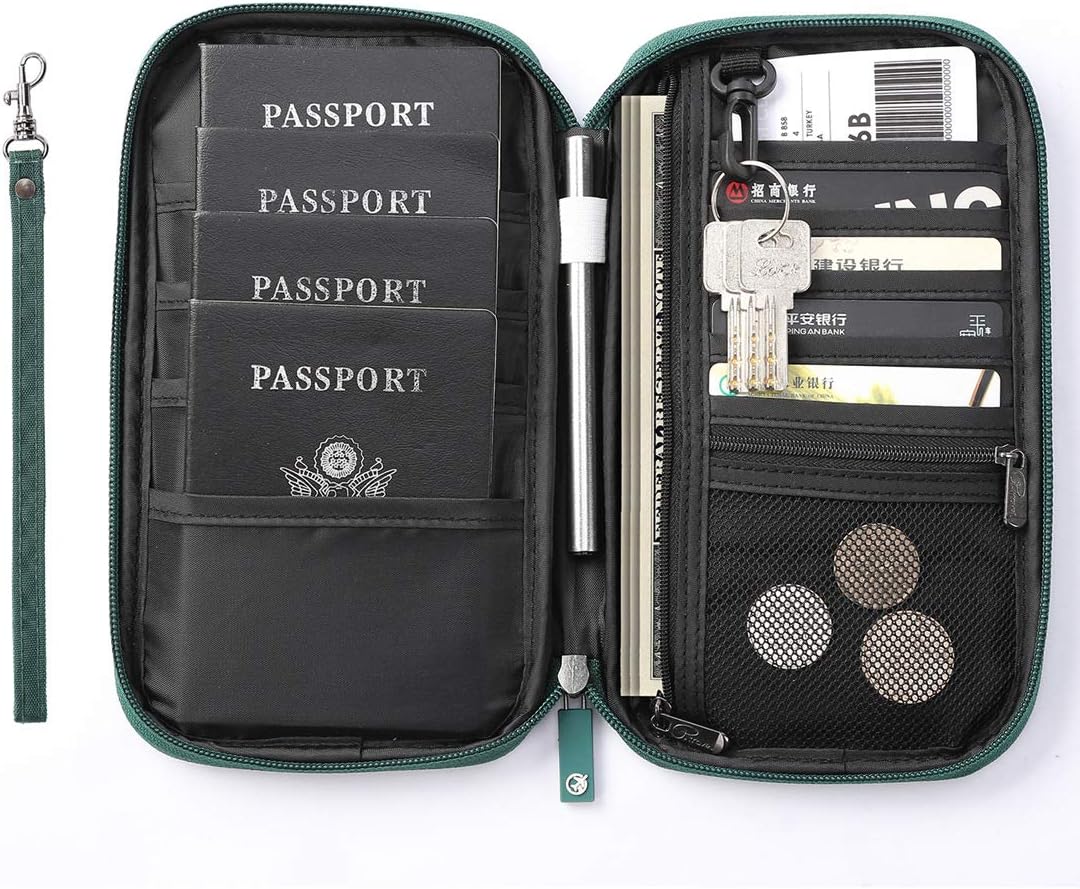 RFID Travel Passport Wallet, Family Passport Holder, Trip Document Organizer P.Travel Series