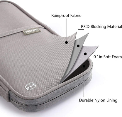RFID Travel Passport Wallet, Family Passport Holder, Trip Document Organizer P.Travel Series