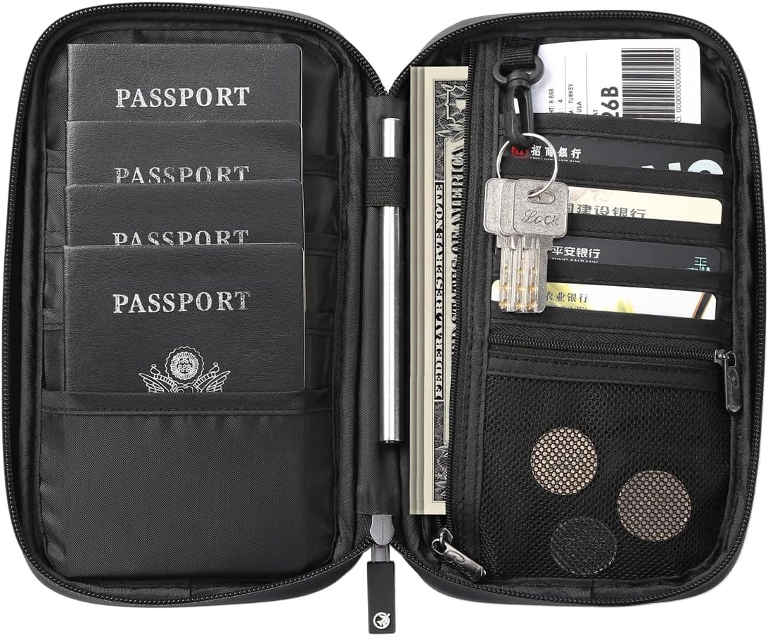 RFID Travel Passport Wallet, Family Passport Holder, Trip Document Organizer P.Travel Series