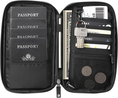RFID Travel Passport Wallet, Family Passport Holder, Trip Document Organizer P.Travel Series
