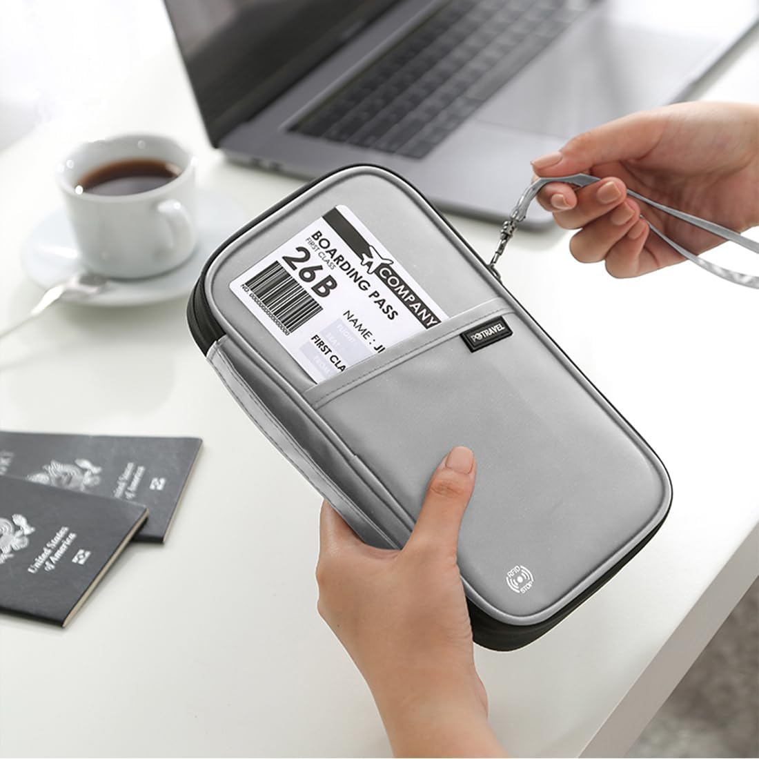 RFID Travel Passport Wallet, Family Passport Holder, Trip Document Organizer P.Travel Series