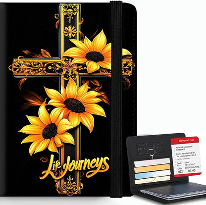 Passport Cover,RFID Blocking,Large Capacity Multi-Slot Travel Passport Wallet for Men & Women - Dark Raven - Colors C