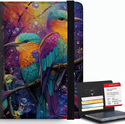 Passport Cover,RFID Blocking,Large Capacity Multi-Slot Travel Passport Wallet for Men & Women - Dark Raven - Colors C