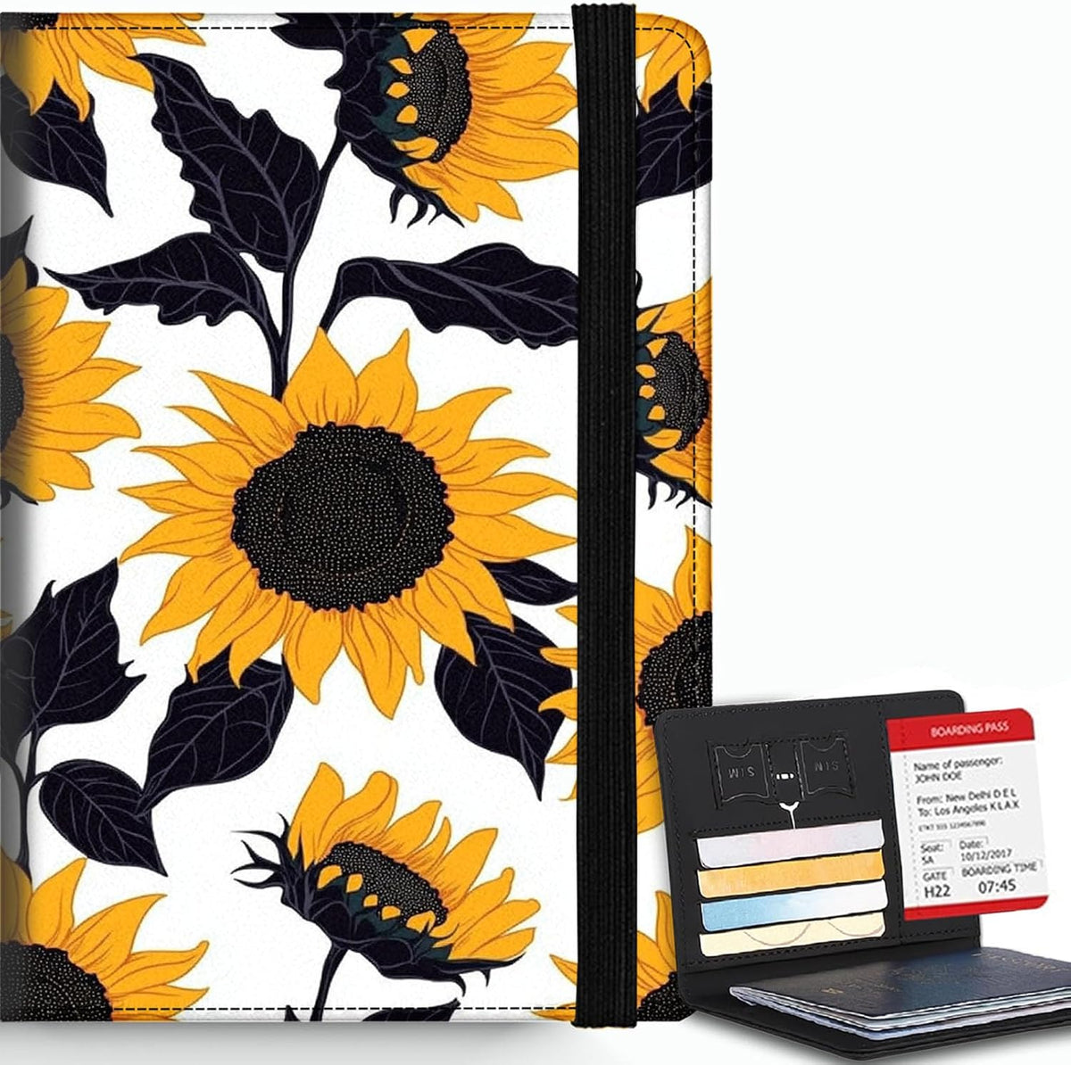 Passport Cover,RFID Blocking,Large Capacity Multi-Slot Travel Passport Wallet for Men & Women - Dark Raven - Colors C