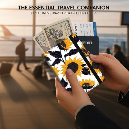 Passport Cover,RFID Blocking,Large Capacity Multi-Slot Travel Passport Wallet for Men & Women - Dark Raven - Colors C