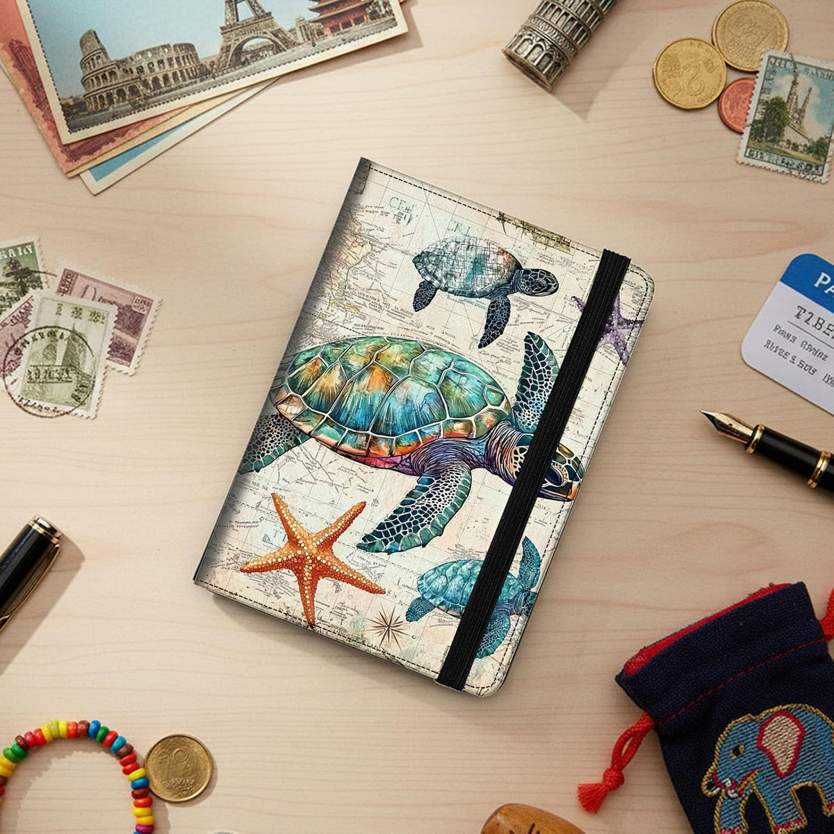 Passport Cover,RFID Blocking,Large Capacity Multi-Slot Travel Passport Wallet for Men & Women - Dark Raven - Colors C