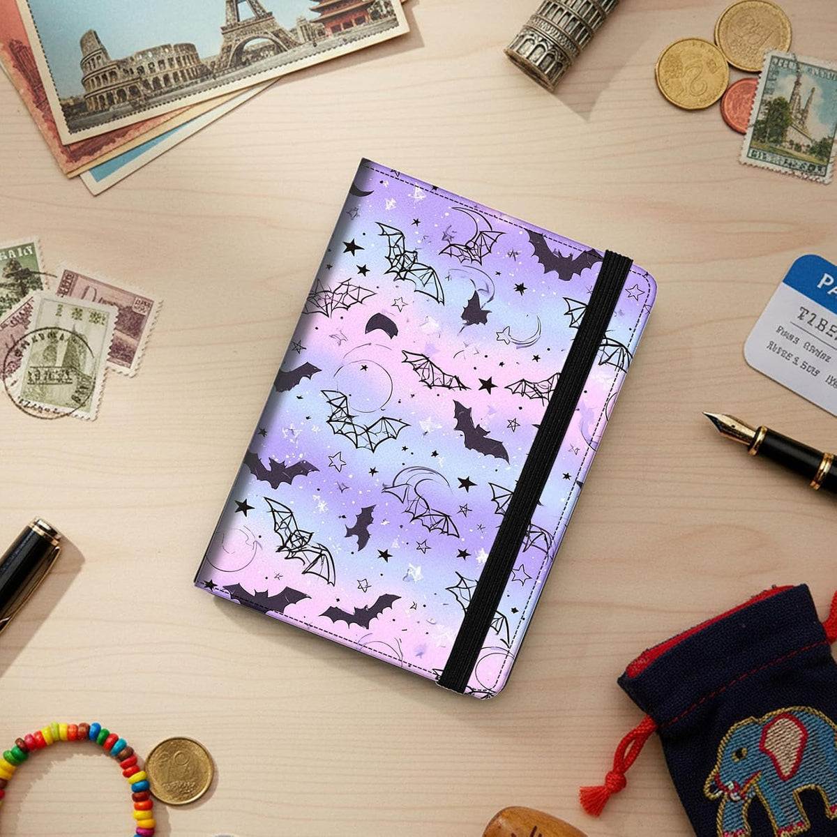Passport Cover,RFID Blocking,Large Capacity Multi-Slot Travel Passport Wallet for Men & Women - Dark Raven - Colors C