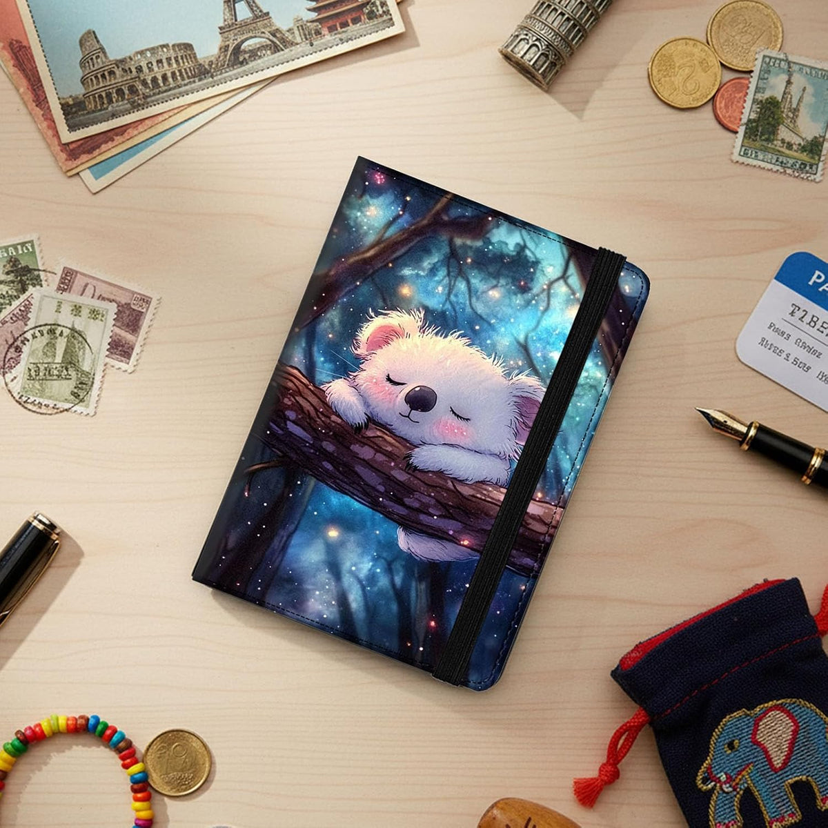 Passport Cover,RFID Blocking,Large Capacity Multi-Slot Travel Passport Wallet for Men & Women - Dark Raven - Colors C