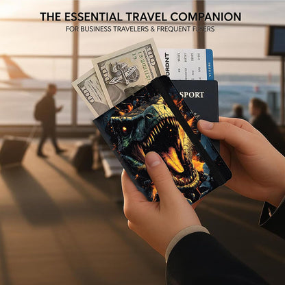Passport Cover,RFID Blocking,Large Capacity Multi-Slot Travel Passport Wallet for Men & Women - Dark Raven - Colors C