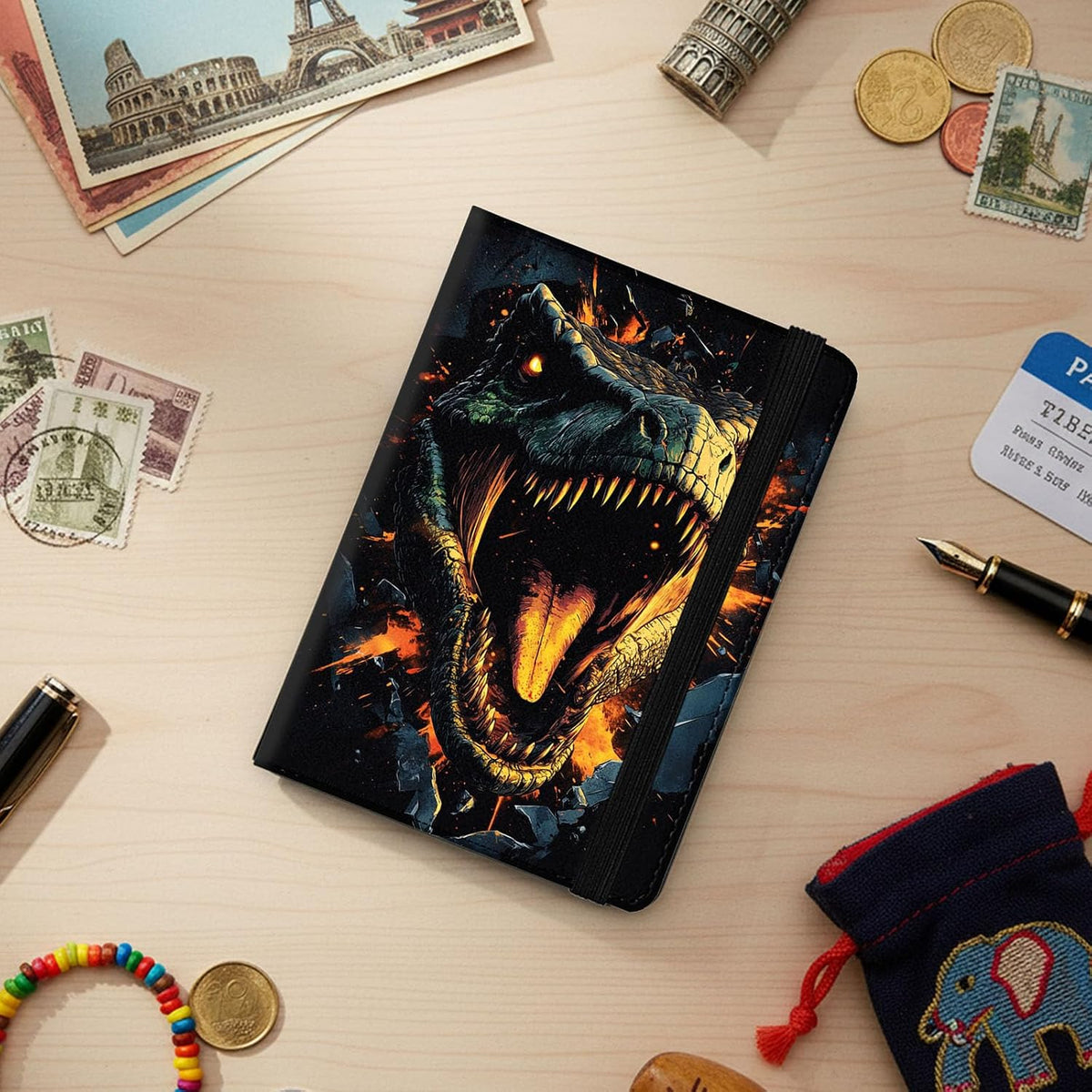 Passport Cover,RFID Blocking,Large Capacity Multi-Slot Travel Passport Wallet for Men & Women - Dark Raven - Colors C