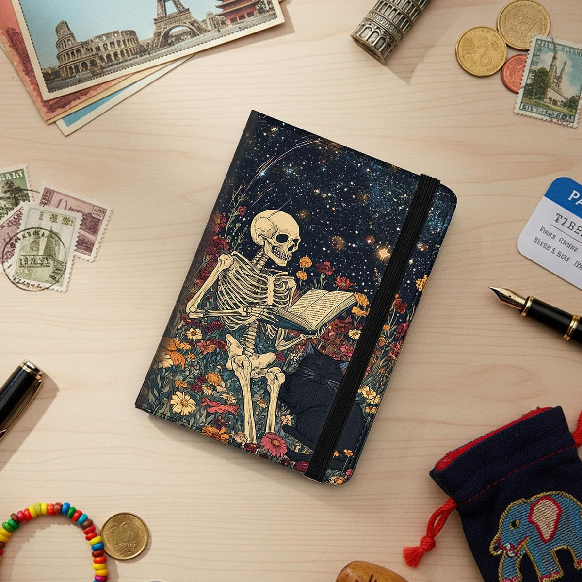 Passport Cover,RFID Blocking,Large Capacity Multi-Slot Travel Passport Wallet for Men & Women - Dark Raven - Colors C