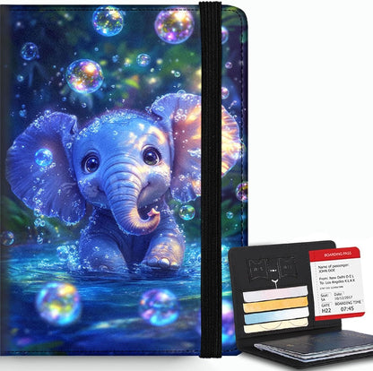 Passport Cover,RFID Blocking,Large Capacity Multi-Slot Travel Passport Wallet for Men & Women - Dark Raven - Colors C