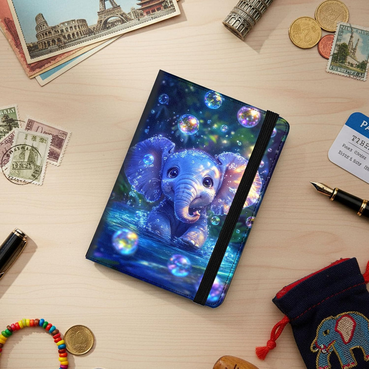 Passport Cover,RFID Blocking,Large Capacity Multi-Slot Travel Passport Wallet for Men & Women - Dark Raven - Colors C