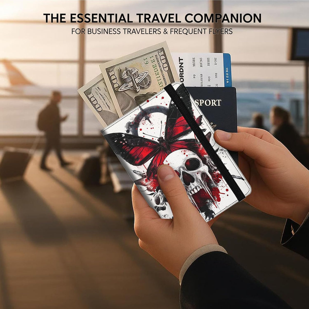 Passport Cover,RFID Blocking,Large Capacity Multi-Slot Travel Passport Wallet for Men & Women - Dark Raven - Colors C