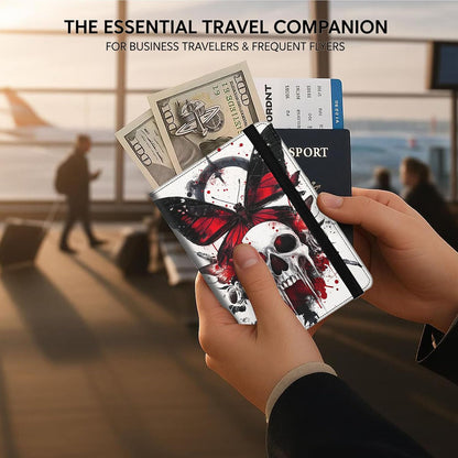 Passport Cover,RFID Blocking,Large Capacity Multi-Slot Travel Passport Wallet for Men & Women - Dark Raven - Colors C