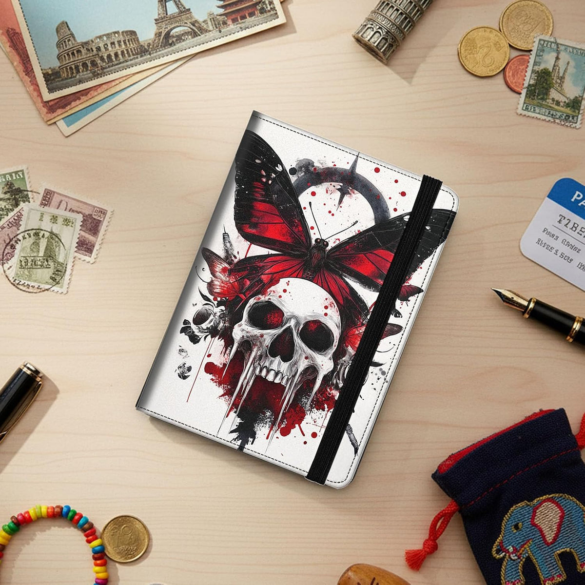 Passport Cover,RFID Blocking,Large Capacity Multi-Slot Travel Passport Wallet for Men & Women - Dark Raven - Colors C