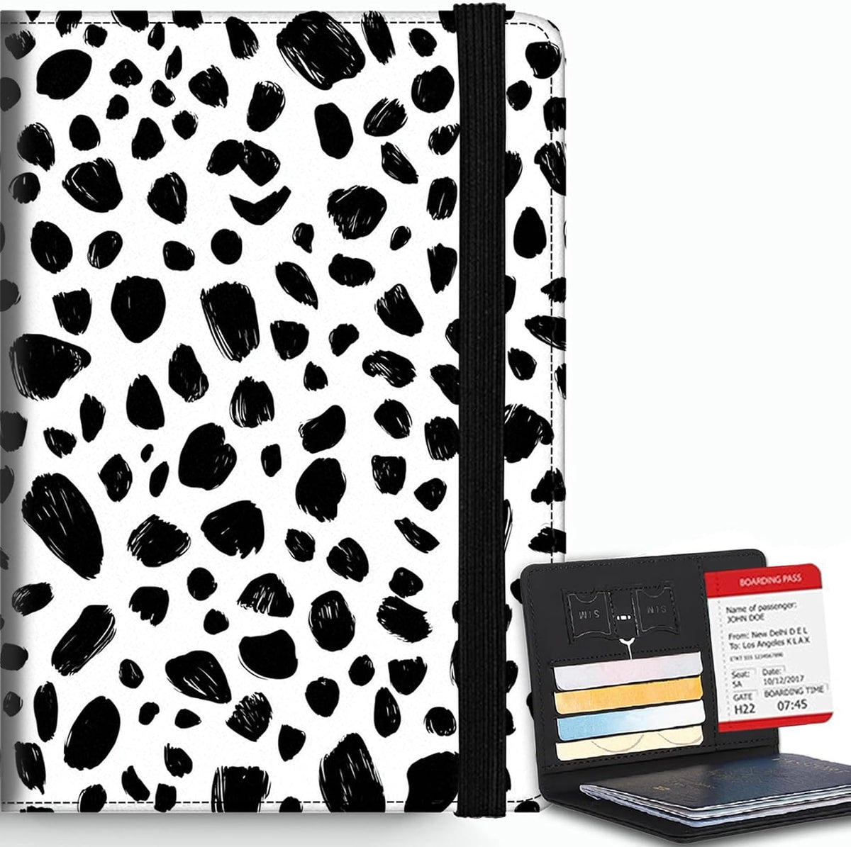 Passport Cover,RFID Blocking,Large Capacity Multi-Slot Travel Passport Wallet for Men & Women - Dark Raven - Colors C