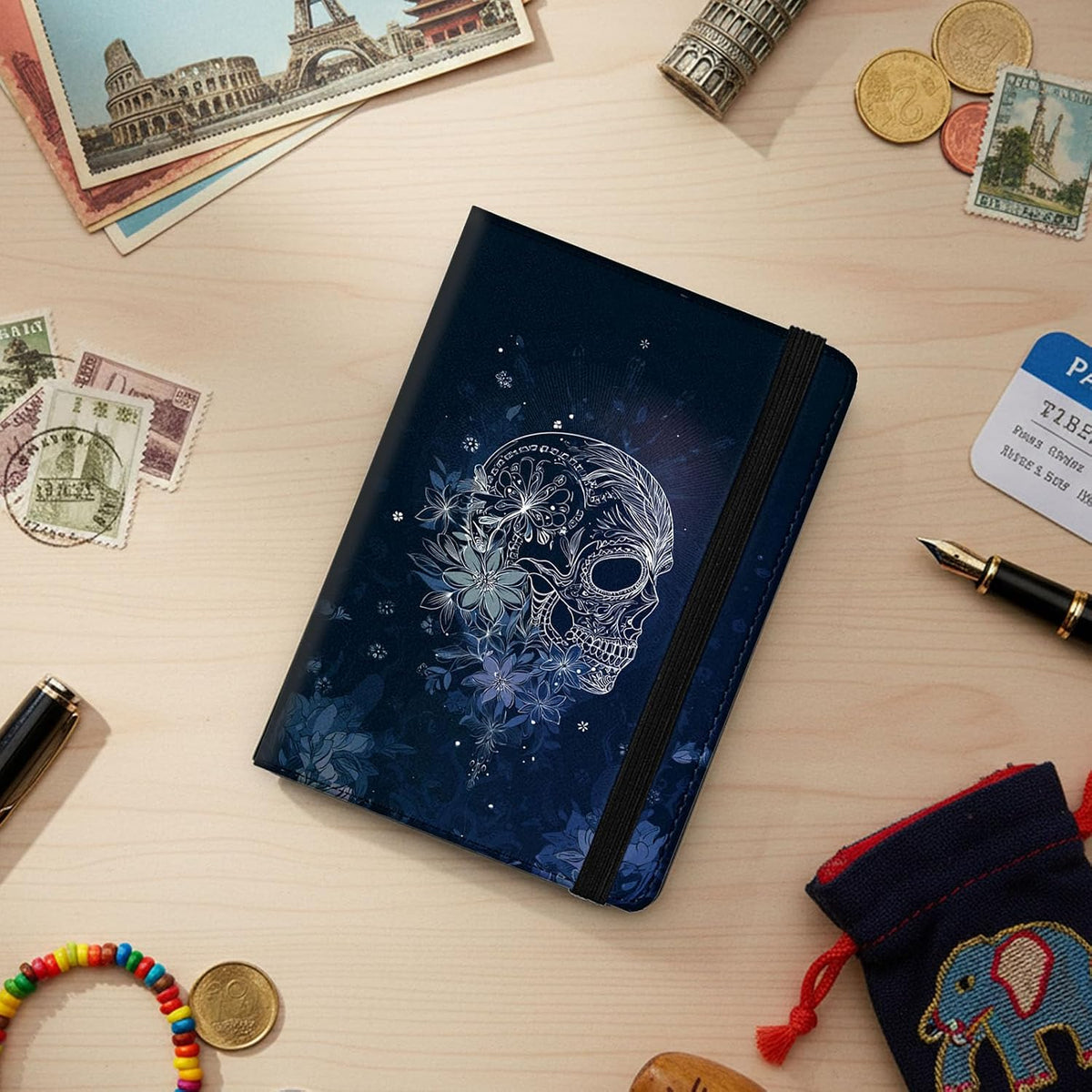 Passport Cover,RFID Blocking,Large Capacity Multi-Slot Travel Passport Wallet for Men & Women - Dark Raven - Colors C